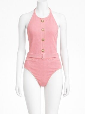 Simkhai cherry blossoms one piece belted swimsuit.never worn